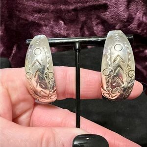 Sterling silver Southwestern stamped earrings